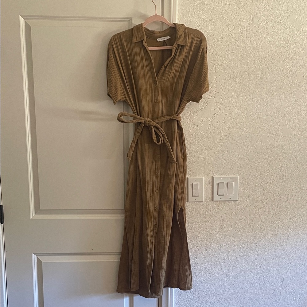 Lush Button-Up Midi Dress